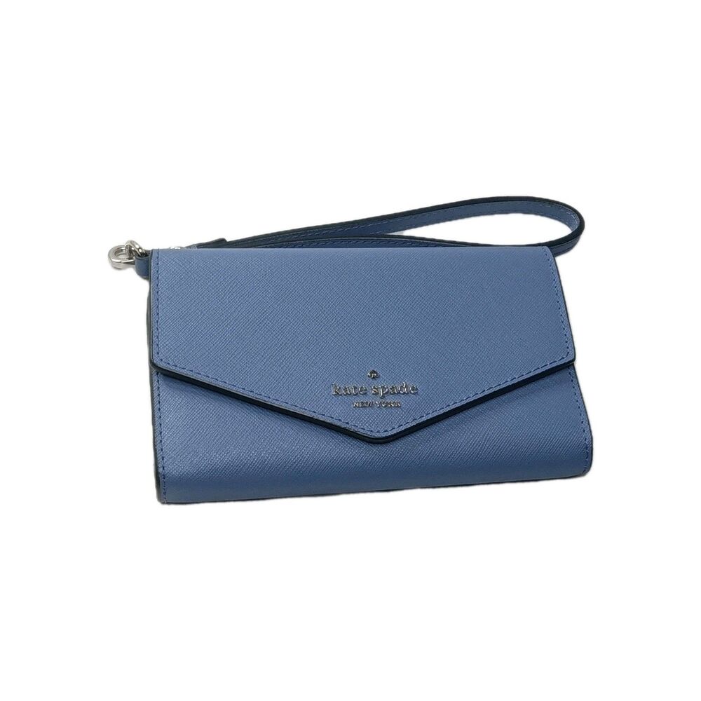 Kate Spade New York Laurel Way Leather Wristlet Dark Blue - Picture 3 of 8